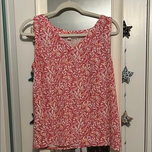 LOFT Floral Pink Sleeveless Top XS